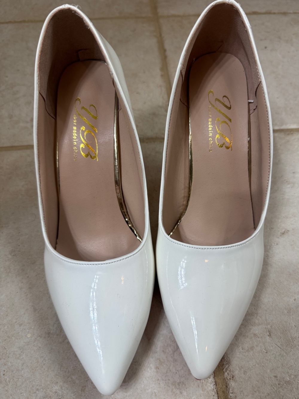 White Patent Pointed-Toe Women's Pumps